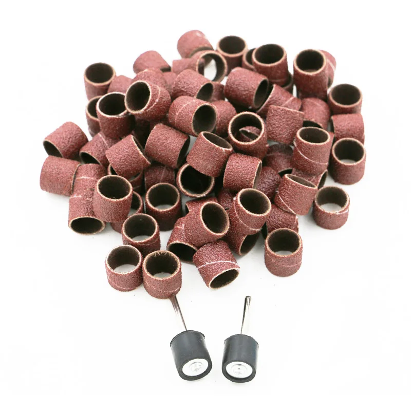 

100pcs 12mm sanding sleeves abrasive metal polish grinding wheel sandpaper disc woodcarving buffing polishing woodworking