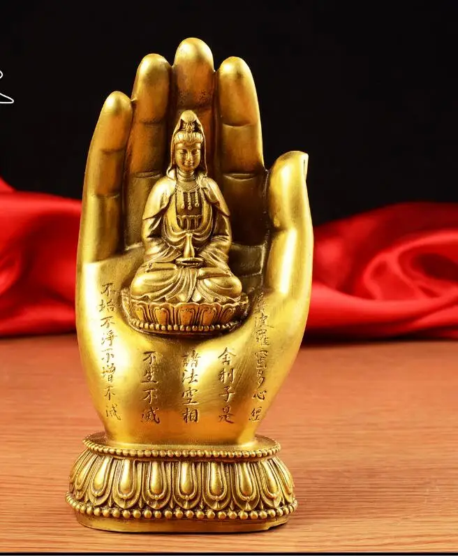 

Fine Feng Shui pure copper Bergamot Guanyin ornaments copper crafts ornaments Heart Sutra Bergamot to ensure peace