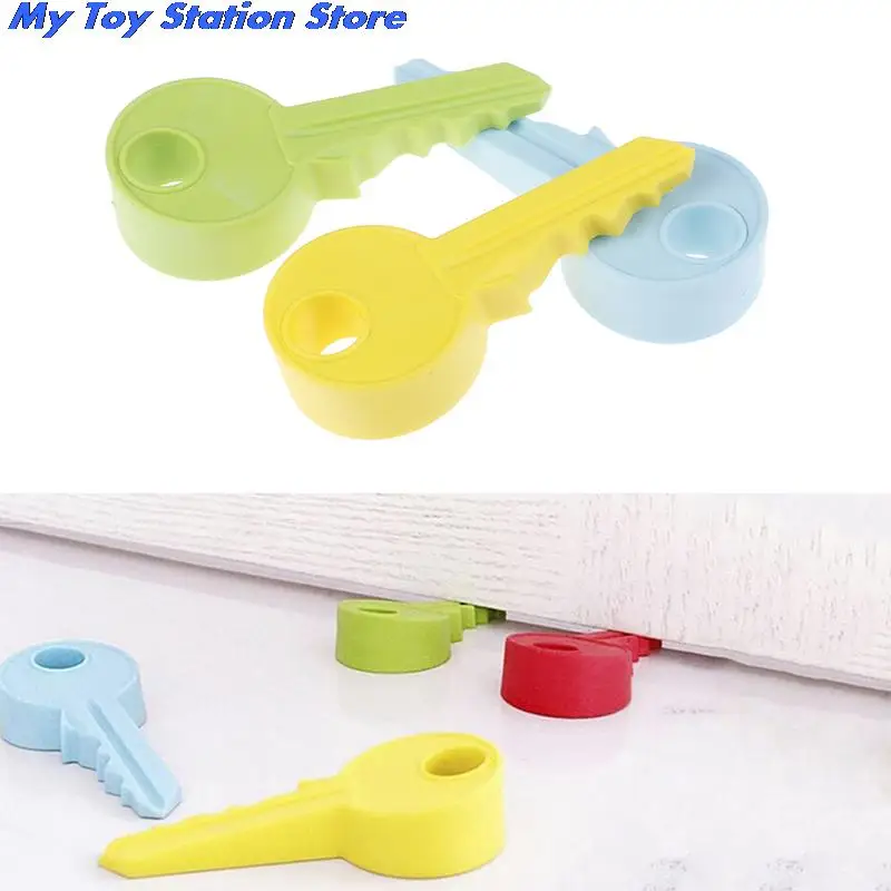Hot Silicone Rubber Door Stopper Cute Key Style Home Decor Finger Safety Protection Wedge Kid Baby Safe Doorstop | Мать и ребенок