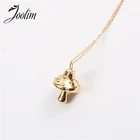 Ювелирные изделия Joolim, PVD, позолоченное ожерелье Symple кулон в виде гриба, Стильное ожерелье из нержавеющей стали