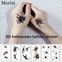 3d spider sticker for arm body makeup water transfer decals horror scorpion pattern small size temporary tattoo sticker ra042