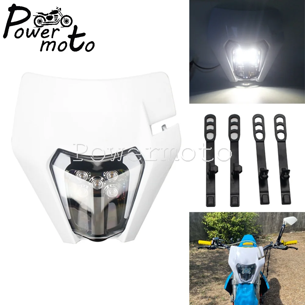 12V Led Motorcycle Koplamp Headlight Head Light Supermoto Kuip E8 New For FC FE FX TE TC TX 125 150 250 300 350 450 501 2014-20 |