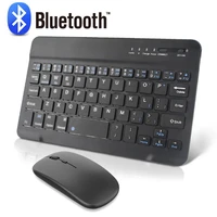 new 10 inch wireless keyboard and mouse mini rechargeable bluetooth keyboard with mouse spanish russian keyboard for pc tablet
