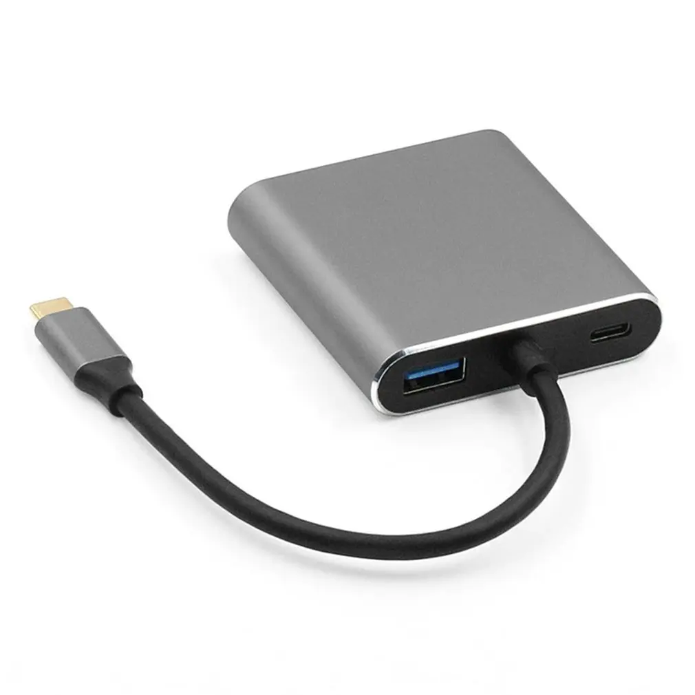 

4-in-1 Docking Station Type-C To HDMI-compatible+VGA+USB3.0+PD Multifunctional Split Line Card Reader Hub Plug And Play