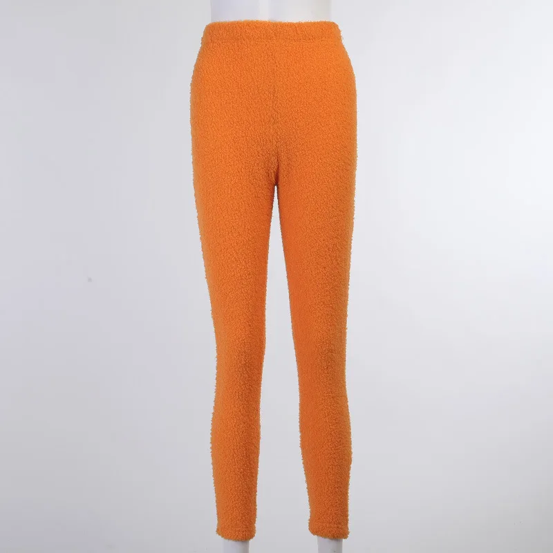 BKLD 2020 модная зимняя однотонная флисовая Пижама Длинные обтягивающие узкие брюки