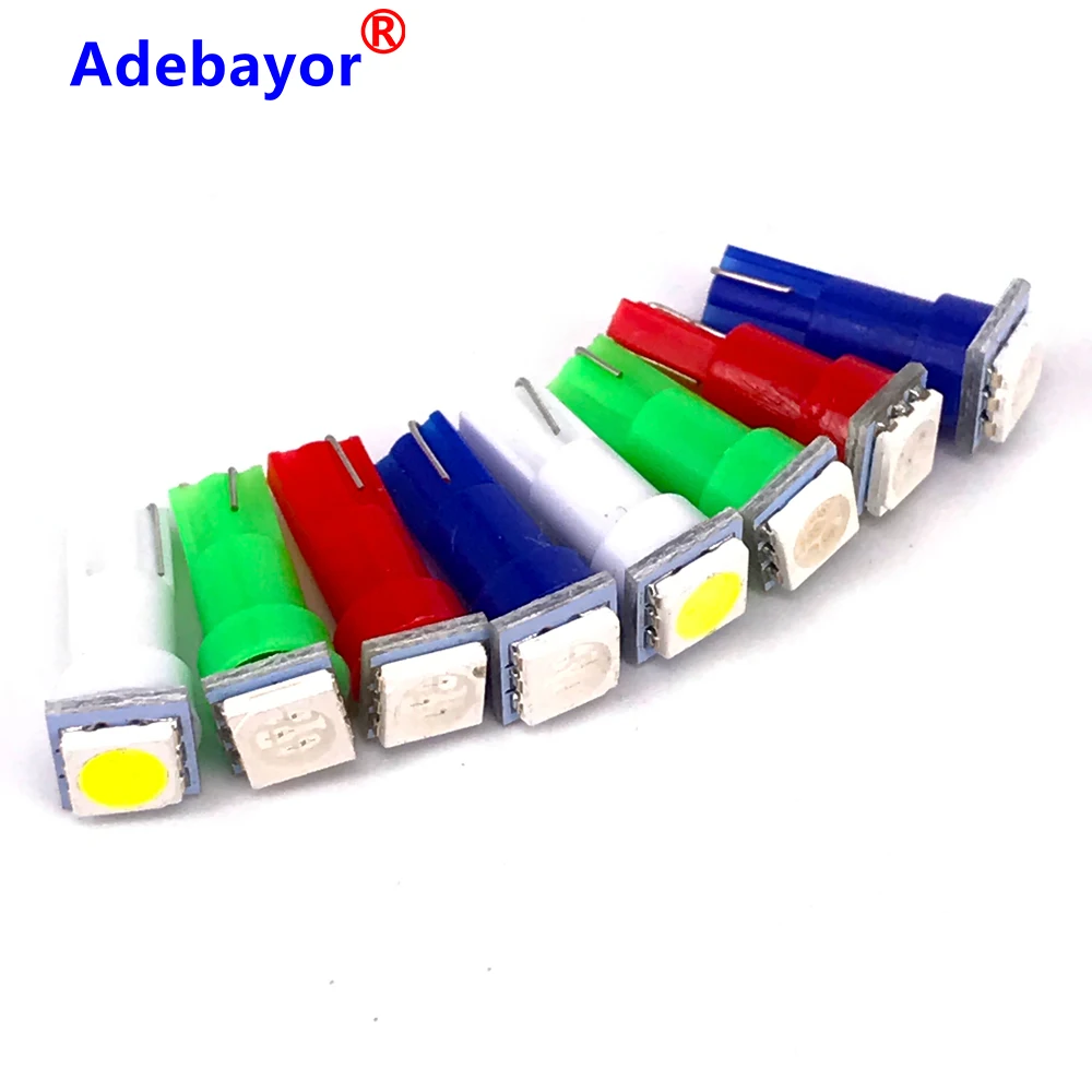 10 X Бесплатная доставка автомобиля T5 74 5050 SMD 1 светодиодный инструмент лампа