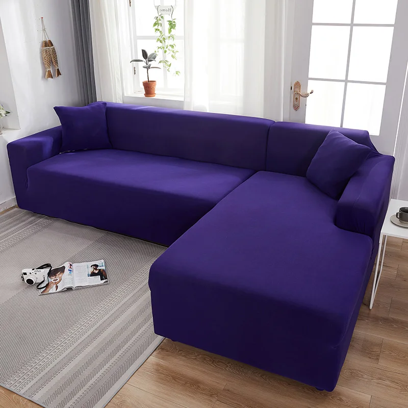 

Grey Color Tight Wrap Sofa Cover Elastic Needs Order 2 Pieces Sofa Cover If L-style Sectional Corner Sofa capa de sofa