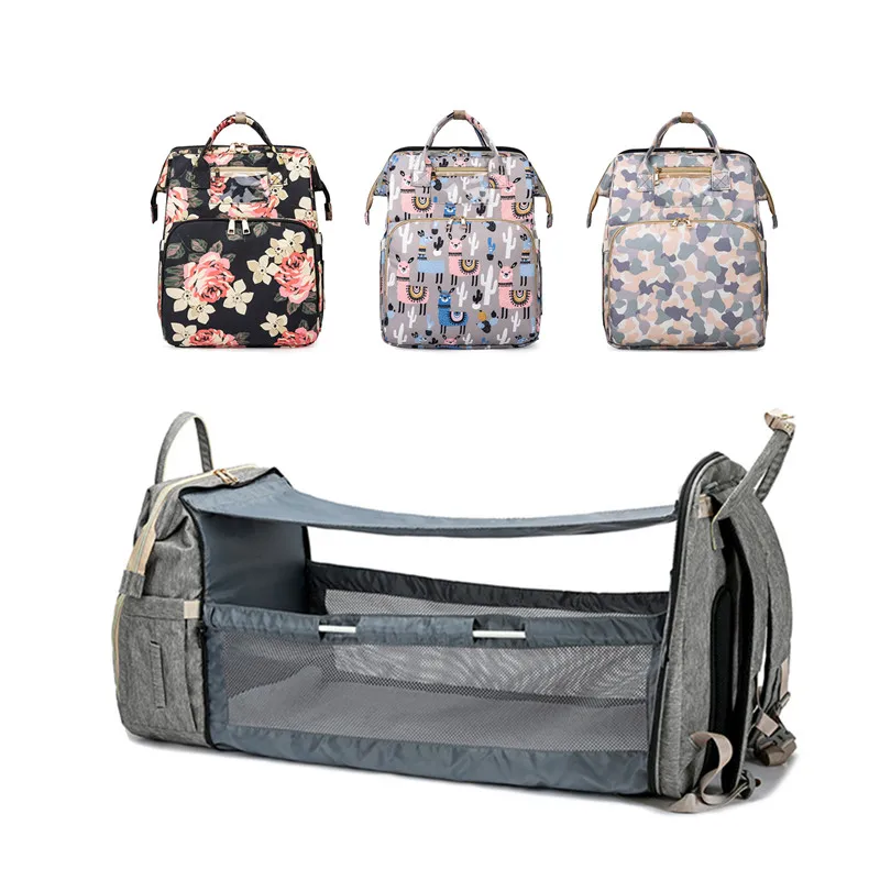 

Сумка для детских подгузников, складная кровать, многофункциональная сумка для детских пеленок, пеленок, сумка для младенцев, для коляски, ж...