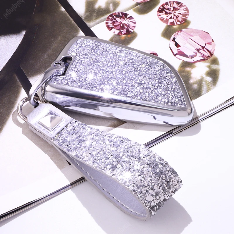 

Diamond Car Key Case Cover Key Bag For Bmw F20 G20 G30 X1 X3 X4 X5 6 G05Accessories Car-Styling Holder Shell Keychain Protection