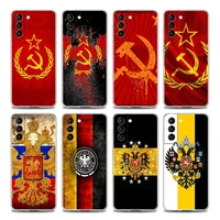 russia empire flag coat clear phone case for samsung s9 s10 4g s10e plus s20 s21 plus ultra fe 5g m51 m31 s m21 soft silicon
