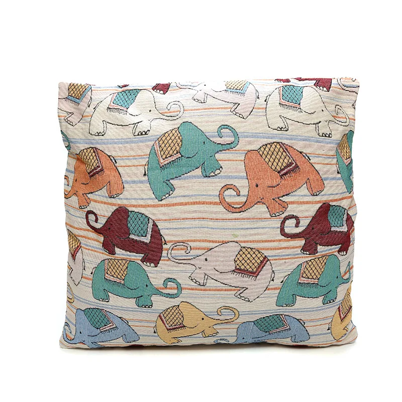 

Ethnic Style Embroidered Pillowcase Double-sided Cute Elephant Hotel Sofa Cushion Cover Home Decoration 45*45cm All-match New