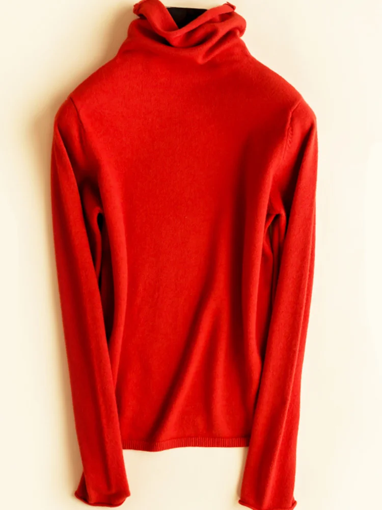 Turtleneck Women Sweater And Pullovers 2021 Winter New Solid Knitted Slim Bottoming Pulls Office Lady Elegant Tops | Женская одежда