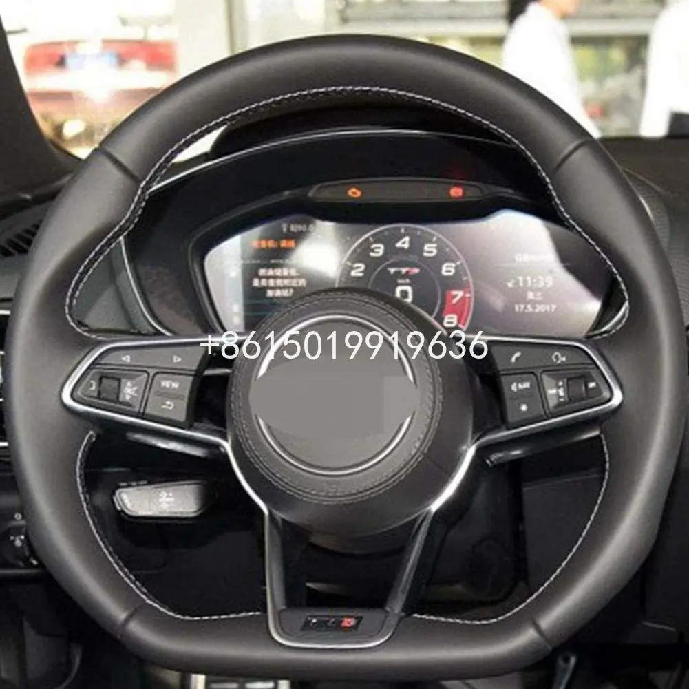 

Car Steering Wheel Cover DIY Hand-Stitched Black Suede for Audi TT RS 2016-2019 R8 (4S) TT (8S) 2014-2019 TTS 2014-2019