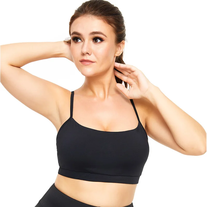 

Plus Size Crossed Strap Open-back Fitness Bra Women Sexy Workout Tank Tops Female Running 4XL Yoga Clothes Black Sport Bra