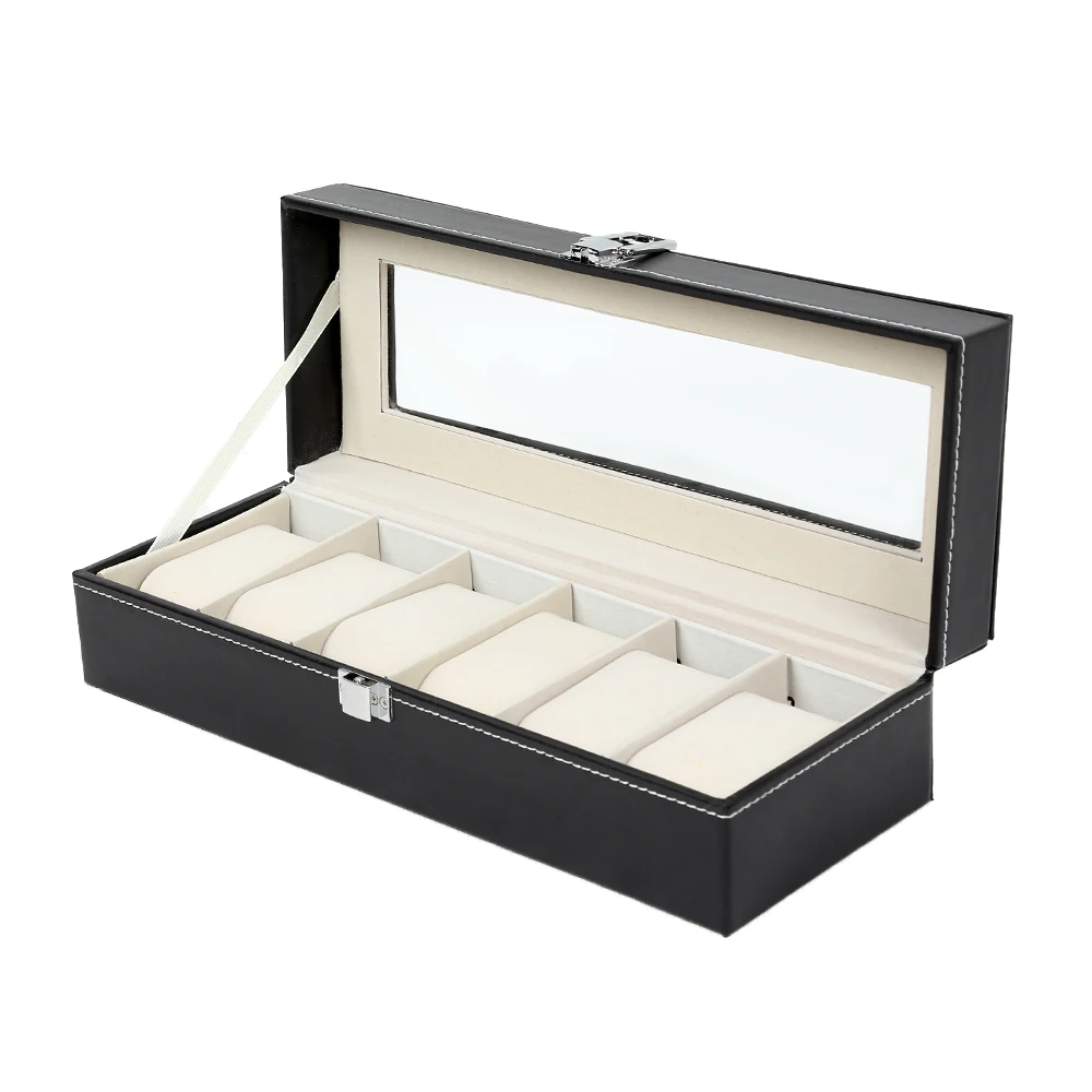 New 6-Position Leather Portable Watch Storage Box Jewelry Make Up Organizer Casket Ring Bracelet Holder Case | Дом и сад