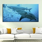 Картины модульные, 1 шт., Картина на холсте с изображением акулы, современные Плакаты для дома, гостиной, спальни, настенное украшение, произведение искусства