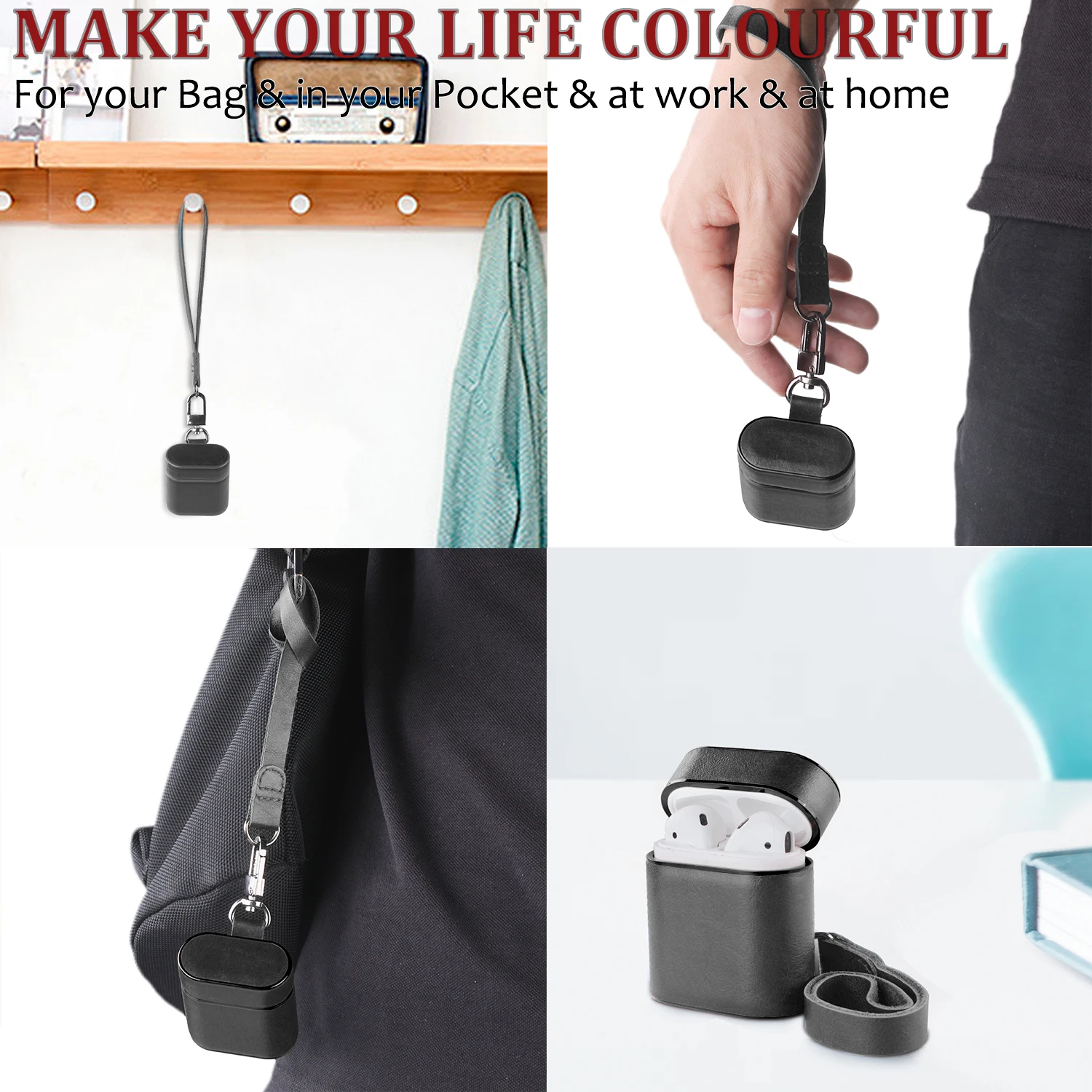ForAirpodsProtectiveCaseWirelessBluetoothHeadsetBoxChargingBagLeatherCoverShell | Электроника