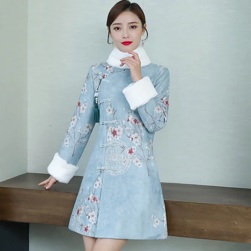 Традиционное китайское восточное платье Qipao женское пикантное современное