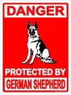ПредуПредупреждение ный знак для немецкой овчарки 9x1 2, алюминиевая собака с защитой от опасности, остерегайтесь безопасности, гаража, бизнеса, красный