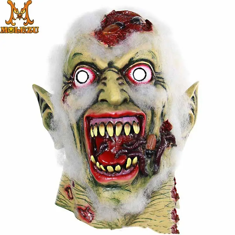 

Molezu Halloween Disgusting Rotten Face Bloody Zombie Mask Adult Party Costume Mask Horror Carnival Cosplay Party Props