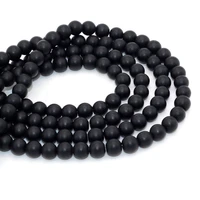 natural jewelry making round loose beads matte black onyx bead pick size 4 6 8 10mm