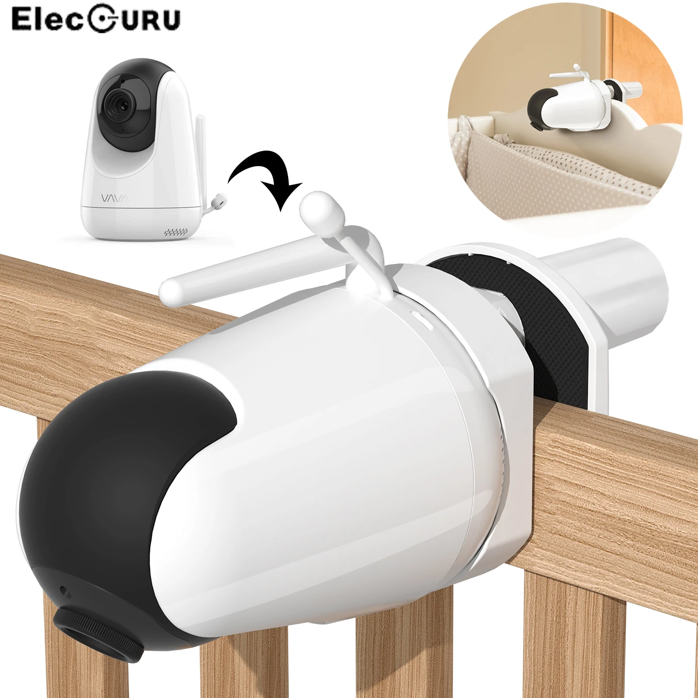 Крепление на клипсе с основанием для держателя камеры видеоняни VAVA крепится к