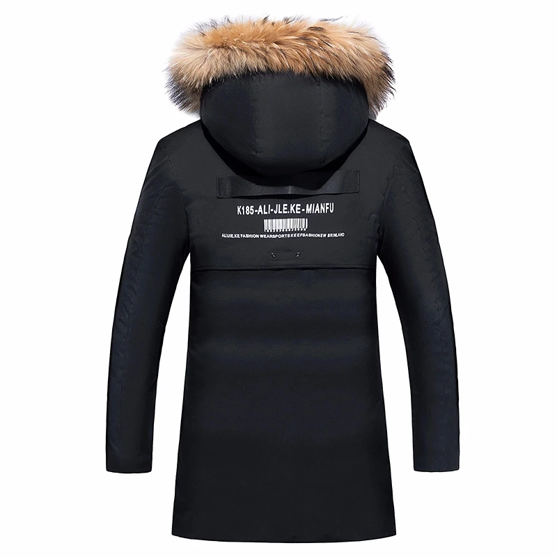 8XL Мужская зимняя длинная деловая Повседневная теплая Толстая куртка с меховым воротником мужские парки Новая роскошная верхняя одежда водонепроницаемая парка пальто для мужчин плюс