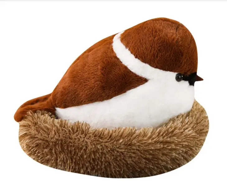 Милый плюшевый игрушечный Воробей моделирование воробей и гнездо кукла подарок |