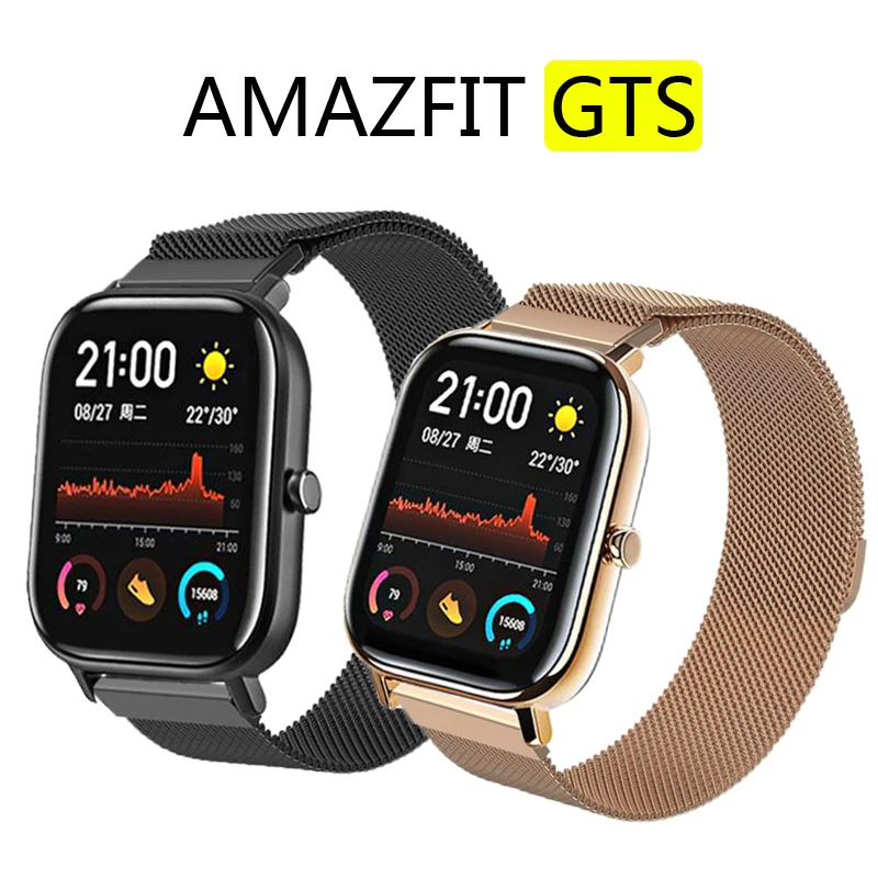 20 мм металлический ремень для Xiaomi Huami Amazfit gts ремешок Смарт часы браслет из