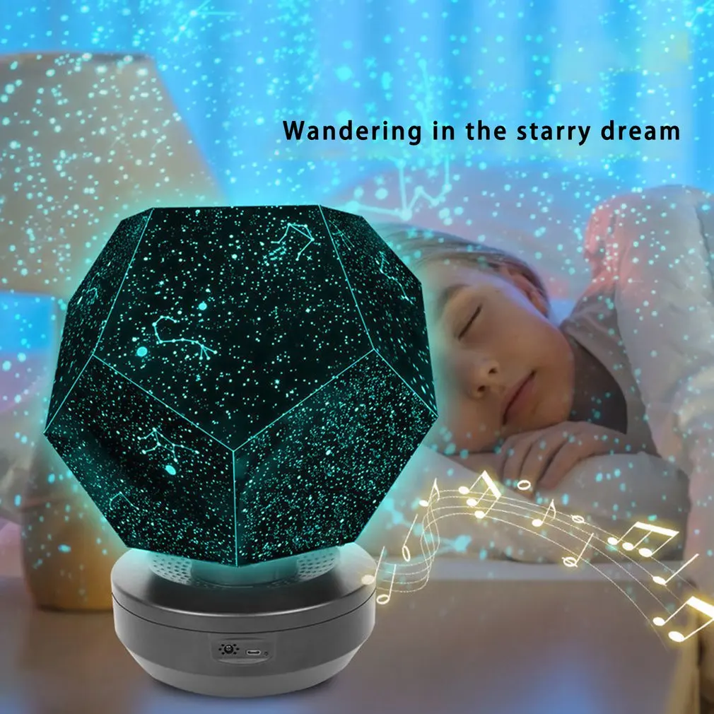 Romantic LED Starry Night Lamp 3D Star Projector Light For Bedroom Decor USB Music Galaxy Sky Projector Lights Best Gift