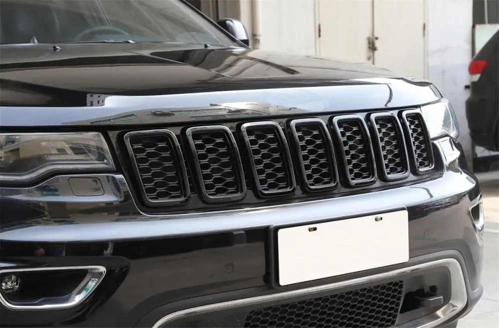 Передняя решетка украшения накладка отделка наклейка для Jeep Grand Cherokee 2017 2018 2019 2020