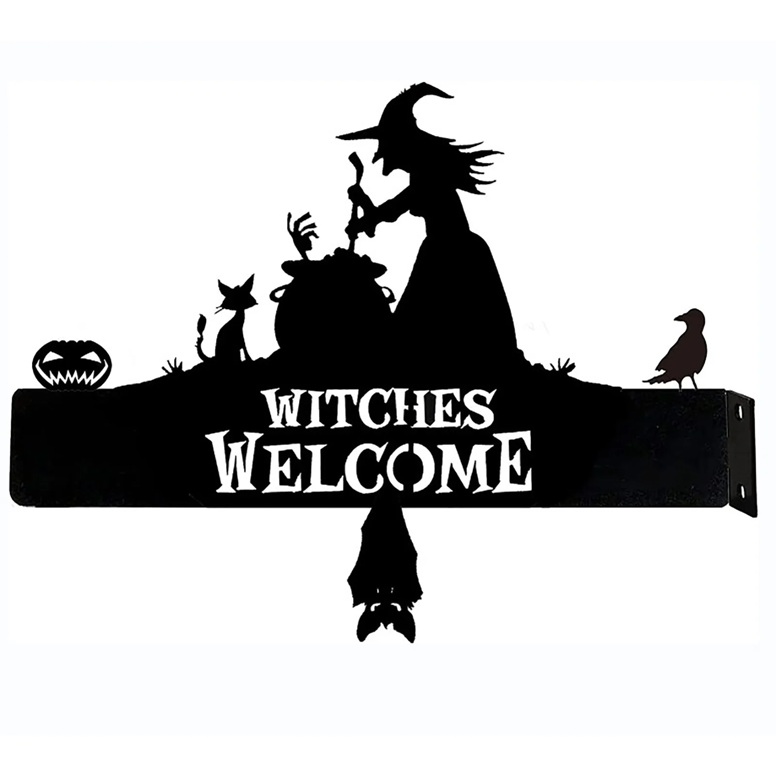 

Ретро Хэллоуин подвесной приветственный знак металлический контур силуэт искусство садовое украшение двор знак декоративное украшение ст...