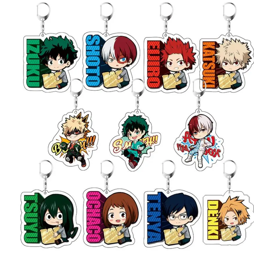 Мой герой Академия Tsuyu Asui Midoriya Izuku Todoroki Shoto акриловая фигурка брелок украшение