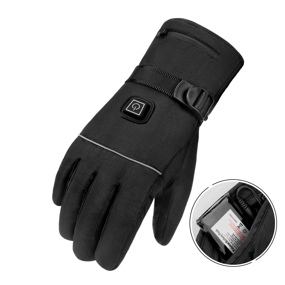 HEROBIKER Мотоциклетные Перчатки Водонепроницаемый с подогревом Guantes Сенсорный экран Батарея приведенный в действие Мотогонки Ездовые перчатки зимние