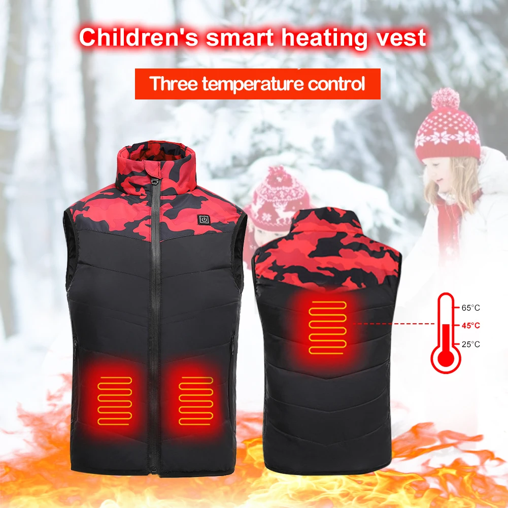 

Children's Winter Smart Heating Cotton Vest USB Infrared Electric Heating Vest Female Outdoor Flexible Warm Winter Warm Jacket