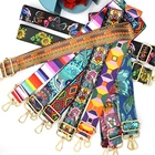 Ремешок для сумки из нейлона и хлопка, женский, цветной, регулируемый, с вышивкой