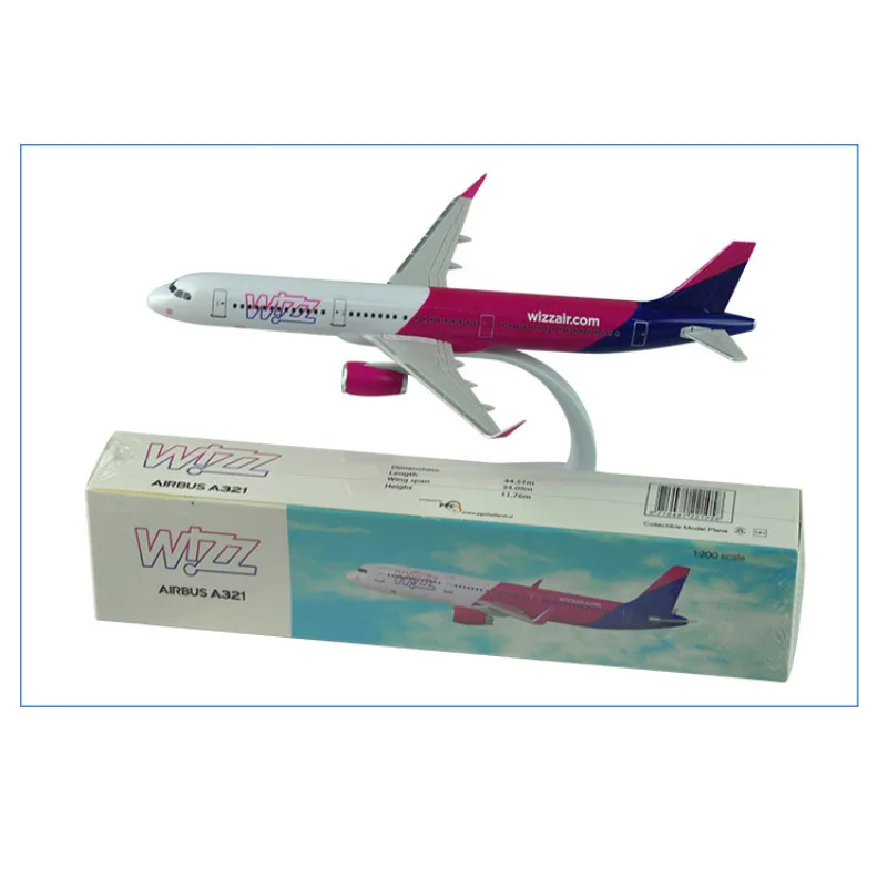 Modelo de avi&oacute;n A321, avi&oacute;n WIZZ AIR de 22cm, Base de resina, pantalla est&aacute;tica, Airliner, regalos de recuerdo para ni&ntilde;os, colecci&oacute;n de adultos-0