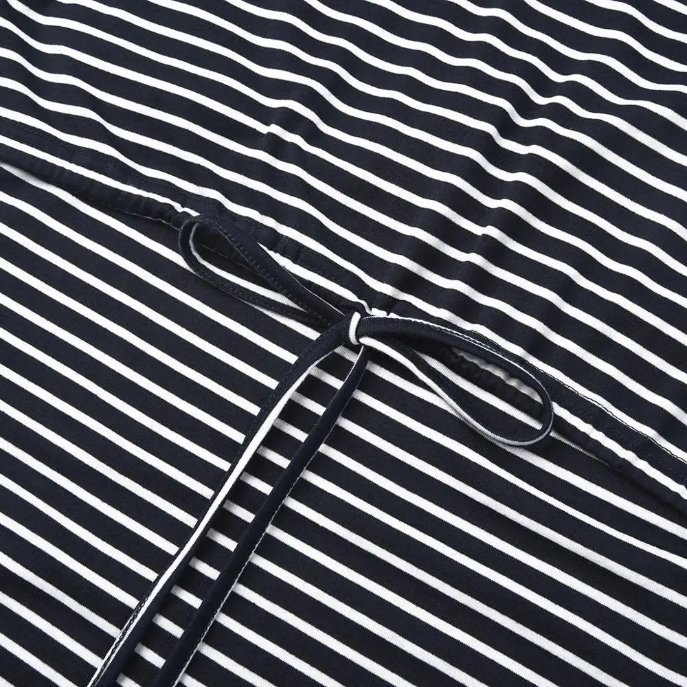 

O Neck Short Sleeve High Waist Stripe Pregnant Nursing Dress Breastfeeding Nursing Dresses for Maternity Summer Dresses