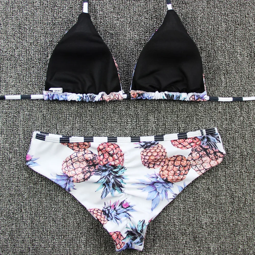 Летний женский сексуальный бюстгальтер с подкладкой пляжный комплект бикини