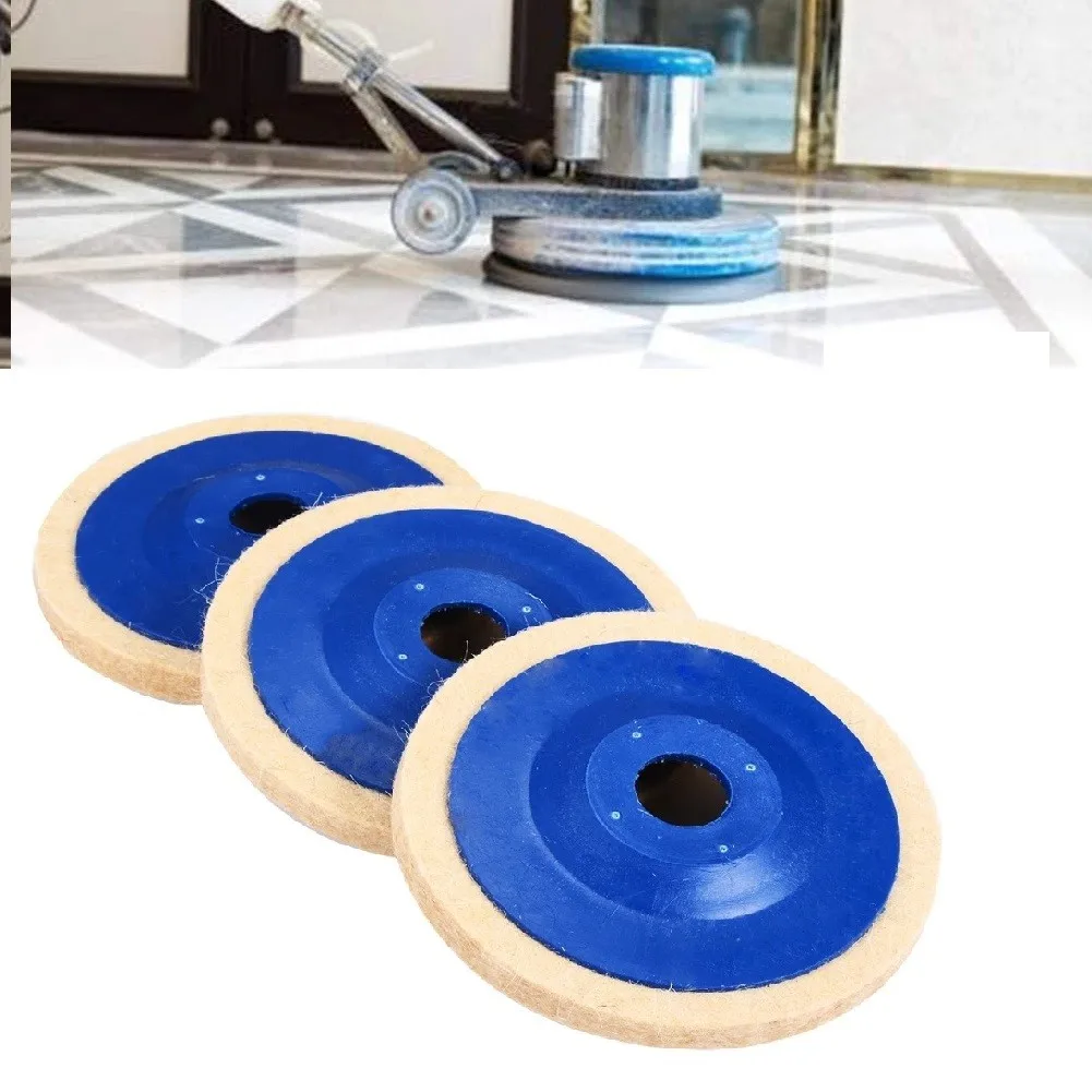 

3Pc 4'' 100mm Wool Polishing Pad Disc Buffing Angle Grinder Wheel Felt For 100 Angle Grinder Metal Glass Ceramic Grindering Tool