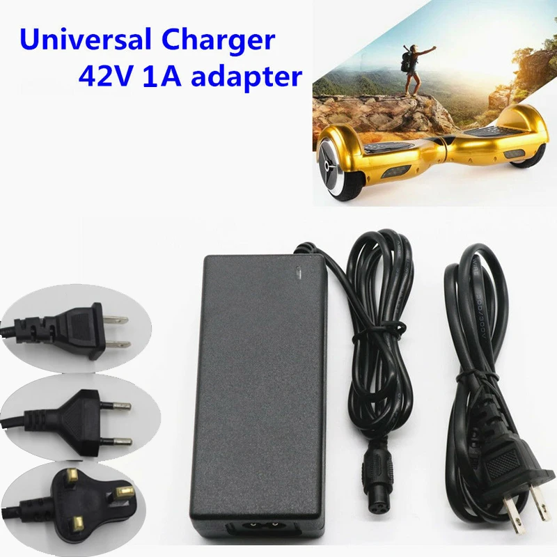 

Plastic Universal Charger 42V 1A Adapter For Electric Balance Car Scooter Wheel US/UK/EU Durable Scooter Parts And Accessories