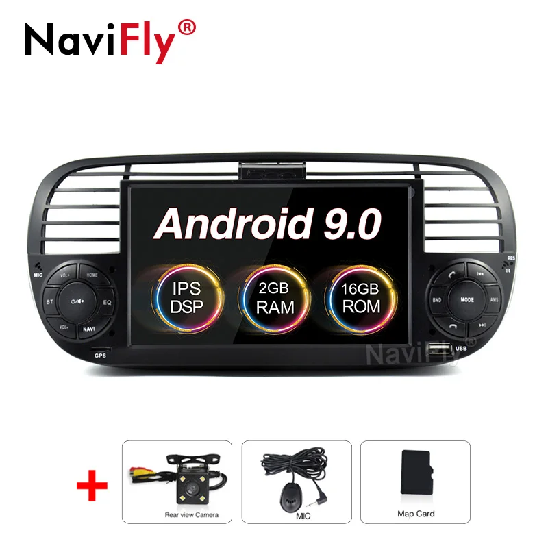 Ips DSP Android 9,0 Автомобильный dvd Радио Аудио мультимедийный плеер для Fiat 500 2007- gps навигация wifi 4G RDS BT SD - Цвет: 9.0 IPS DSP Camera