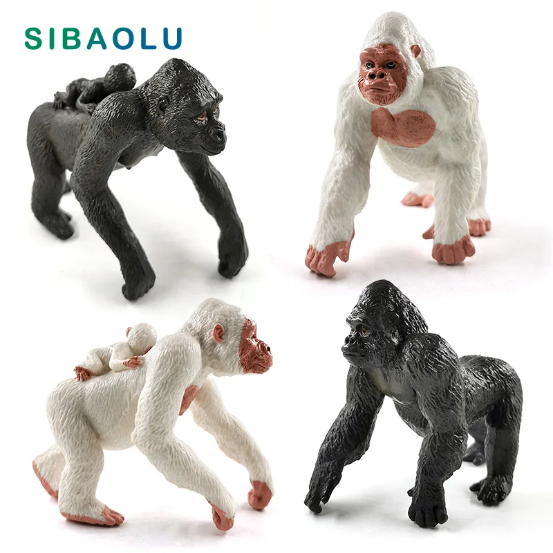 Новинка Silverback Gorilla Chimpanzee фигурка лес животное модель домашний декор миниатюрное