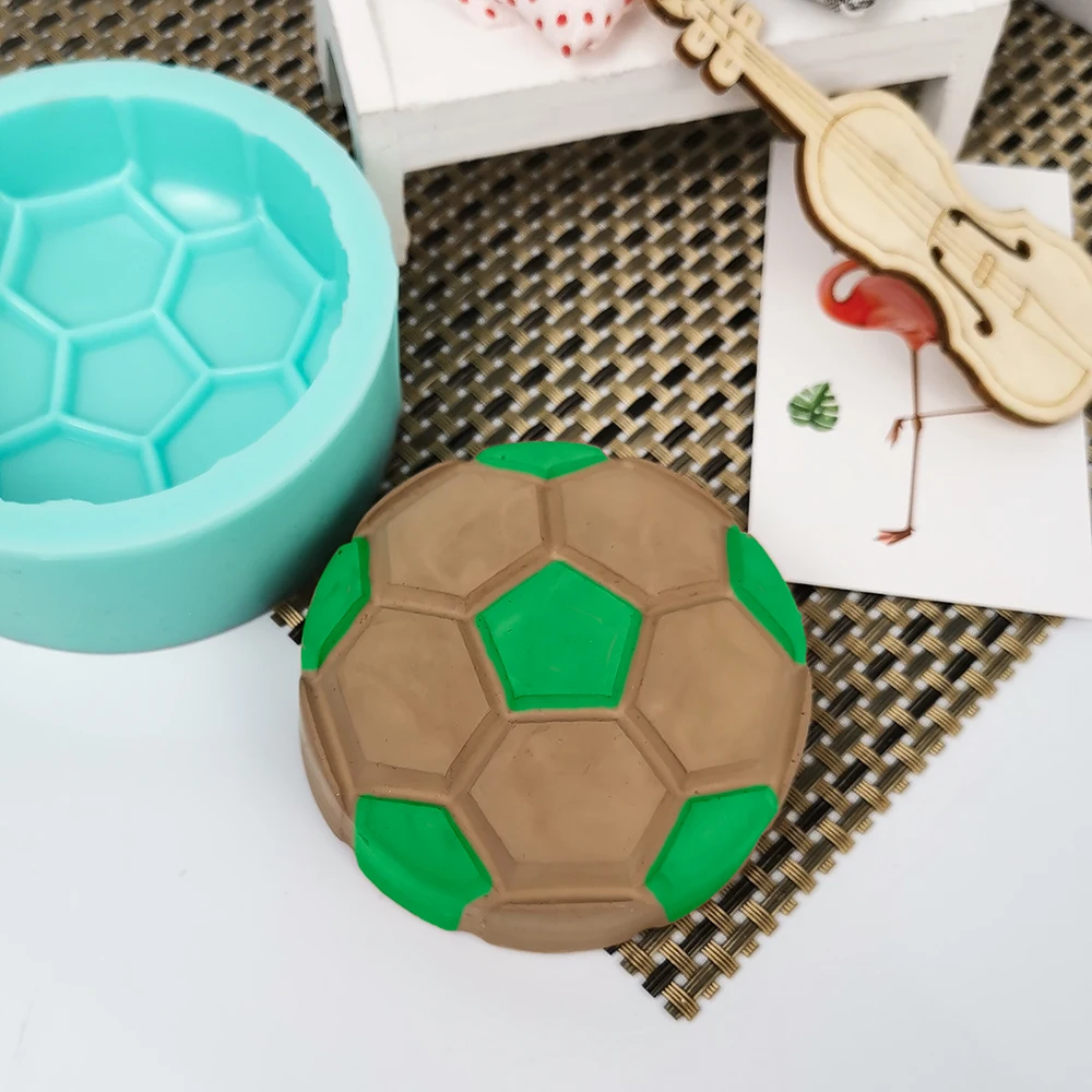 2D Футбол футбол шаровидным Форма лампы в форме свечи мыло силиконовые формы DIY