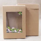 15 шт. Подарочная коробка на день рождения, многоцветная бумажная подарочная упаковка и коробка для демонстрации, коробка для подарков на свадебную вечеринку, коробка для конфет с прозрачным окошком из ПВХ