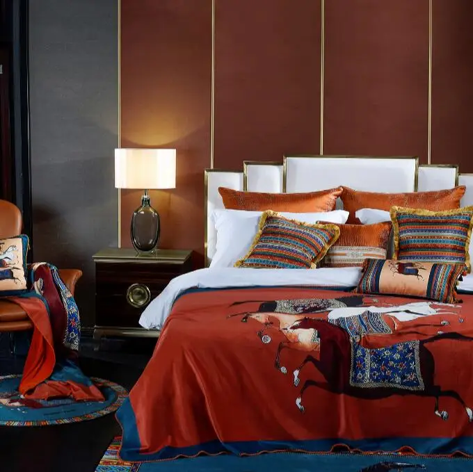 Персидское роскошное фланелевое одеяло с принтом лошади двустороннее толстое