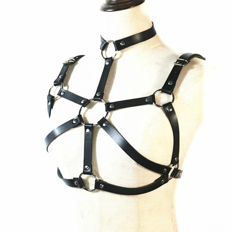 Лидер продаж Черные кожаные чулки из двух частей комплект сексуальный