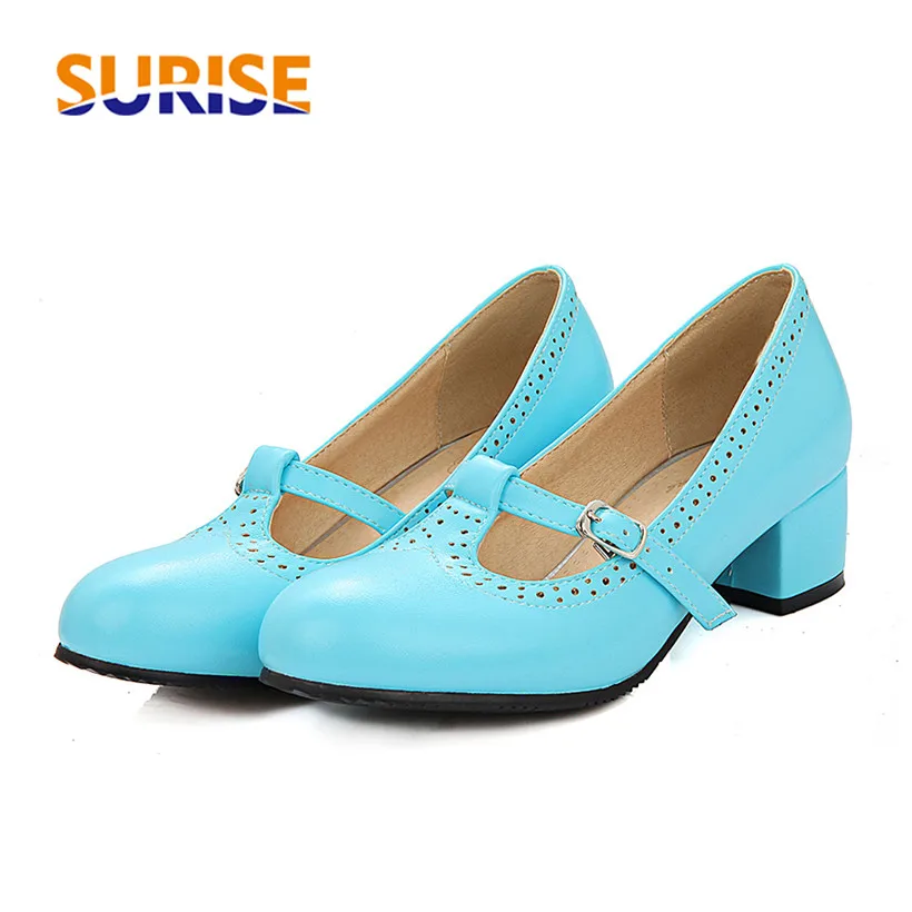 Милые женские туфли лодочки Цвет синий белый 4 см Средний квадратный каблук