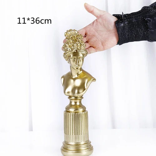 Gold Freya Goddess VILEAD, 36 см, статуэтки богини из смолы, Freya, для гостиной, дома, Художественная Скульптура, для кабинета, окна, креативный портрет, украшение, подарки - Цвет: Gold Freya Goddess