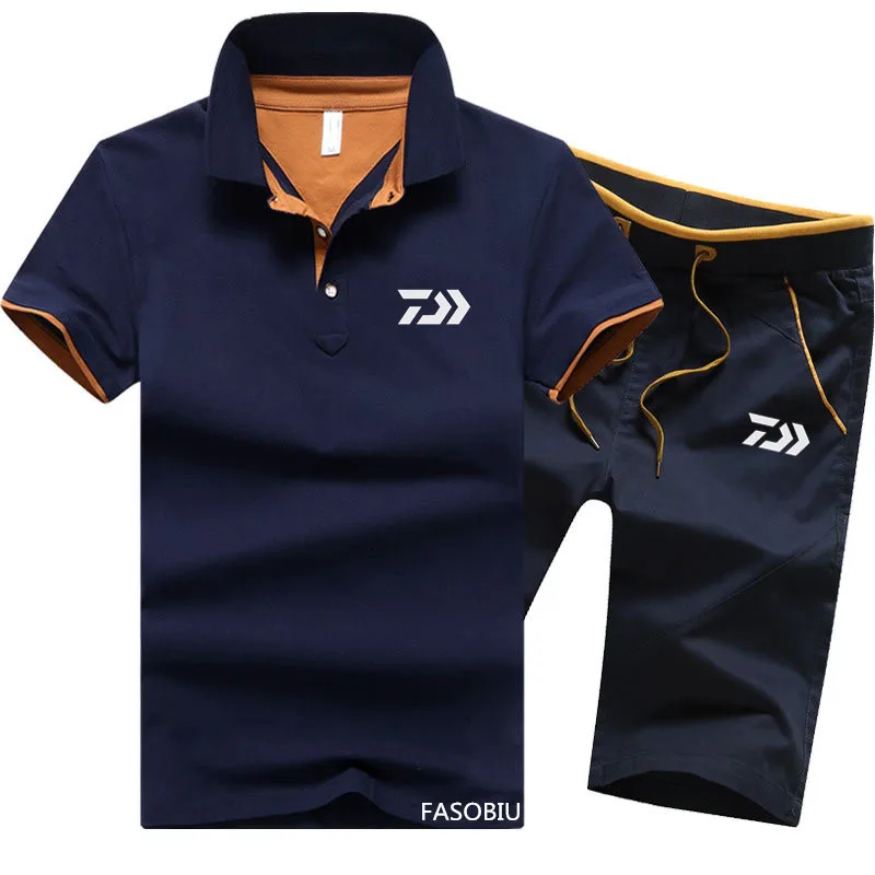 

Daiwa Fishing Suit Men Summer Fishing Clothing Sportswear 2 Piece Outdoor Shorts Fishing Pants Quick Dry Sport Fishing T Shirt